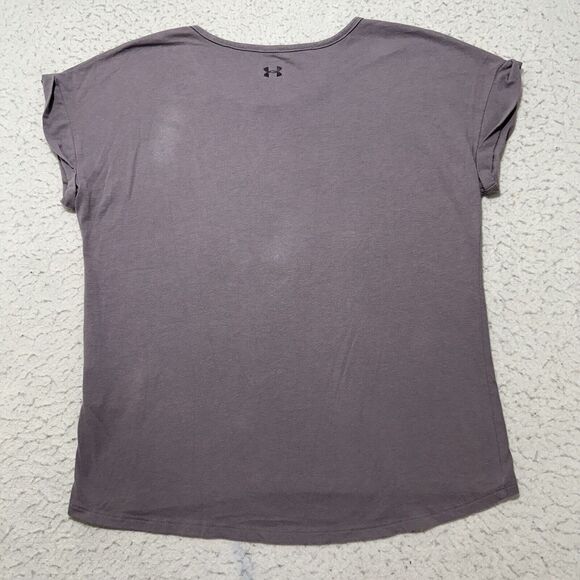 Under Armour HeatGear Women's XS Crewneck Short Sleeve Athletic Purple T Shirt - Picture 10 of 13